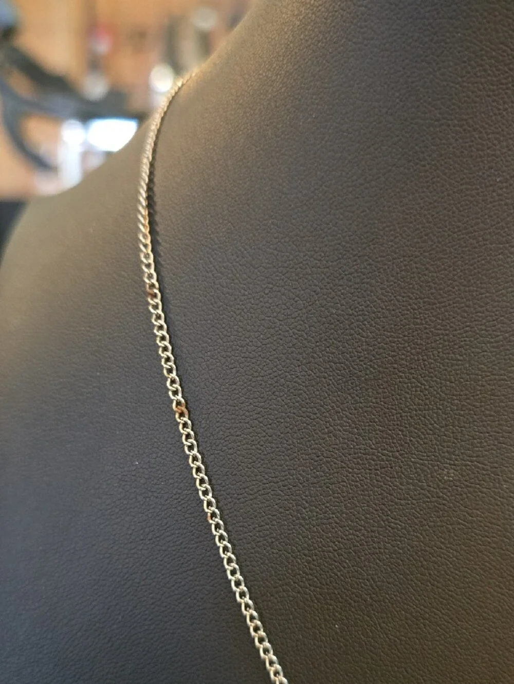 Silver Tone Necklace with Clear Crystal Pendant